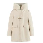 Fay Teddy Toggle Coat White, Dam