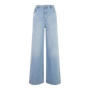 Twinset Wide Leg Jeans i Mörkblå Blue, Dam