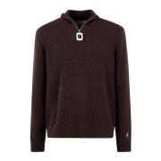 JW Anderson Half Zip Jumper Brown, Herr