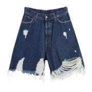 Acne Studios Slitna Denim Shorts Blue, Dam