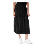 Samsøe Samsøe Pleated Midi Skirt Black, Dam