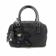 Prada Vintage Pre-owned Canvas handvskor Black, Dam