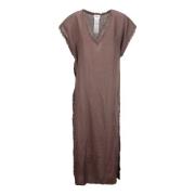 P.a.r.o.s.h. Elegant Maxi Dress for Women Brown, Dam