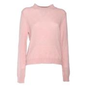 Ballantyne Rosa R Neck Pullover Tröja Pink, Dam