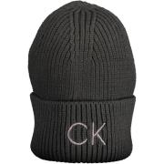 Calvin Klein Svart Kvinnors Broderade Logga Beanie Black, Unisex