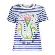 Desigual Kortärmad rund hals dam T-shirt blå Blue, Dam