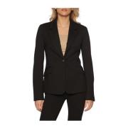 Guess Logo Button Blazer - Svart Slim Fit Black, Dam