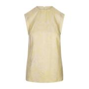 Stella McCartney Gul Ärmelös Top i Silke Yellow, Dam