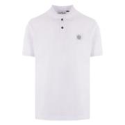 Stone Island Vit Logo Polo T-shirt White, Herr