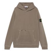 Stone Island Brun Bomull Jersey Hoodie Känguruficka Brown, Herr