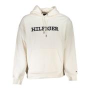 Tommy Hilfiger Huvtröja Vit Broderad Logotyp White, Herr