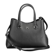 Tommy Hilfiger Black Polyester Handbag Black, Dam