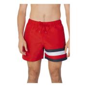 Tommy Hilfiger Röd Randig Badbyxor Red, Herr