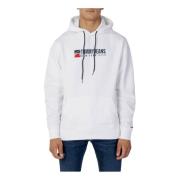 Tommy Hilfiger Vit huvtröja med tryck White, Herr