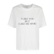 Victoria Beckham Självkärlek Slogan T-shirt White, Dam