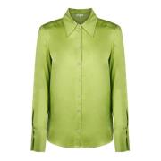 Patrizia Pepe Grön Silkesblus Slim Fit Green, Dam