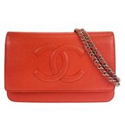 Chanel Vintage Pre-owned Laeder crossbodyvskor Orange, Dam