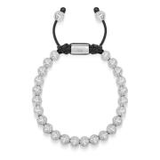 Nialaya Mens Mini Beaded Bracelet with Sterling Silver Beads Gray, Her...