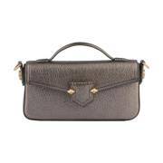 Pourchet Paris Metallic Crossbody Clutch Väska Gray, Dam