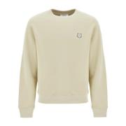 Maison Kitsuné Fox Head Crewneck Sweatshirt Beige, Herr