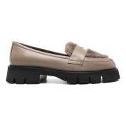 Roberto Festa Jerry Läder Päls Loafers Beige, Dam