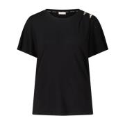 Liu Jo Gyllene Accent T-shirt Black, Dam