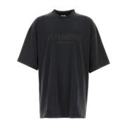 Vetements Oversize Svart Bomull T-shirt Black, Herr