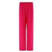 Balenciaga Pleated Straight-Leg Trousers Pink, Dam