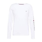 Tommy Hilfiger Herr Logo Långärmad T-shirt White, Herr