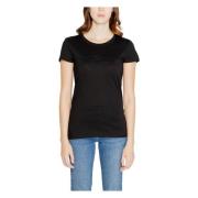 Armani Exchange Svart Rund Hals T-shirt Kvinnor Black, Dam