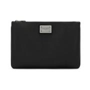 Dolce & Gabbana Svart Logo Plaque Clutch Väska Black, Herr