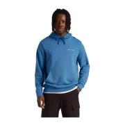 Lyle & Scott Broderad Loopback Hoodie Blue, Herr