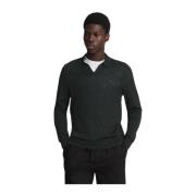 Lyle & Scott Merino Collared Jumper med Tonal Eagle Black, Herr