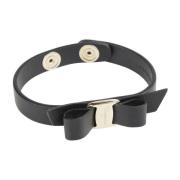 Salvatore Ferragamo Läderarmband Black, Dam