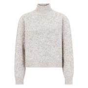 Drykorn Räfflad Turtleneck Tröja Sidslitsar Brown, Dam