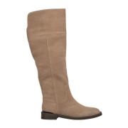 ALMA EN PENA Slit Flat Boot Beige, Dam