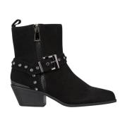 Alma EN Pena Studded Buckle Ankle Boot Black, Dam