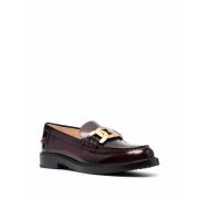 Tod's Burgundy Calf Leather Slip-On Skor Red, Dam