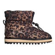 Dolce & Gabbana Leopard Ankelstövlar Vadderade Skor Brown, Herr