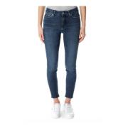 Drykorn Cropped Skinny Fit Mid Waist Jeans Blue, Dam