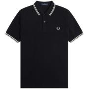 Fred Perry Slim Fit Twin Tipped Polo Black, Herr