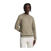 Lyle & Scott Broderad Crew Neck Jumper Beige, Herr