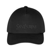 Saint Laurent Broderad logokeps Black, Herr