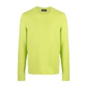 Roberto Collina Stilig Pullover med Girocollo Halsringning Green, Herr