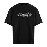 Off White Bookish Flower Skate Tee Black, Herr