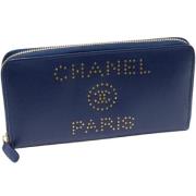 Chanel Vintage Pre-owned Laeder plnbcker Blue, Dam