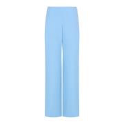 Emporio Armani Palazzo Stil Dragkedja Stängning Crepe Byxor Blue, Dam