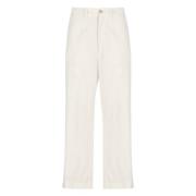 Ralph Lauren Ivory Bomullsbyxor med Fickor Beige, Dam