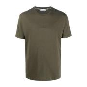 Stone Island Olivgrön T-shirt med Kompass Logo Print Green, Herr