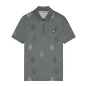 Lyle & Scott Polka Diamond Polo Shirt Gray, Herr